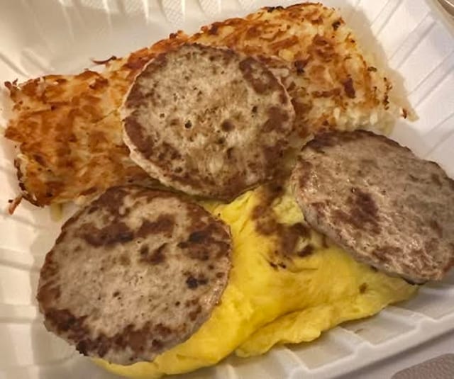 Turkey Sausage Patty & Eggs.